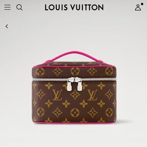 Louis Vuitton Nice Mini Vanity Case with Hot Pink Piping